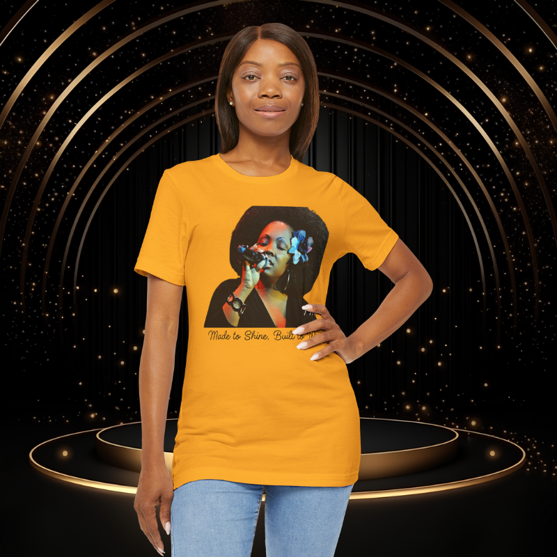 Empowerment T-Shirt – 'Made to Shine, Built to Win' Motivational Graphic Tee